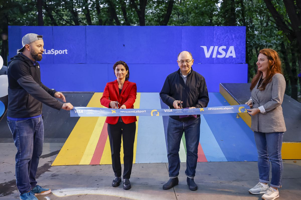 Skatepark-ul din Herăstrău a fost redeschis de Visa » Ana-Maria Brânză, Virgil Stănescu și Bogdan Stelea au inaugurat finalizarea renovării