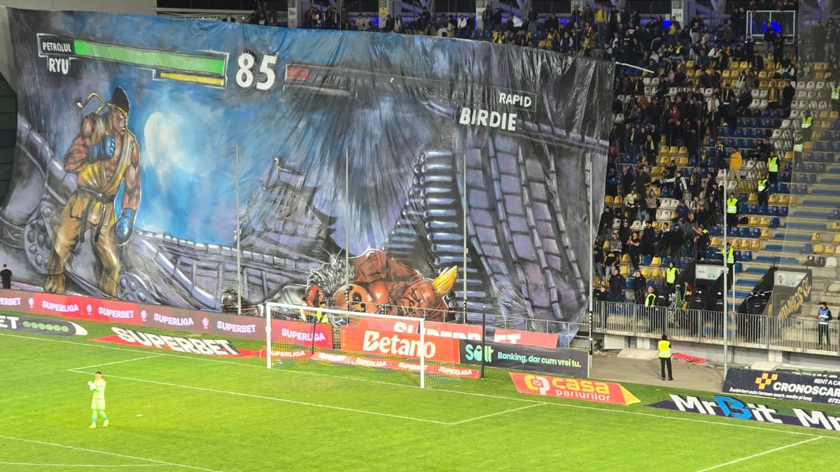 SHOW în startul partidei dintre Petrolul și Rapid » „Lupii”, coregrafie cu tentă rasistă + inspirație din „Războiul Stelelor”