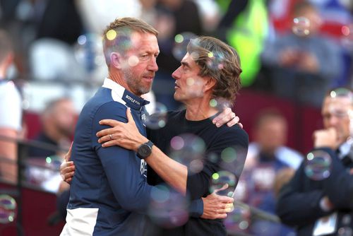 Graham Potter (stânga) a fost pus pe liber de West Ham. Foto: Imago Images