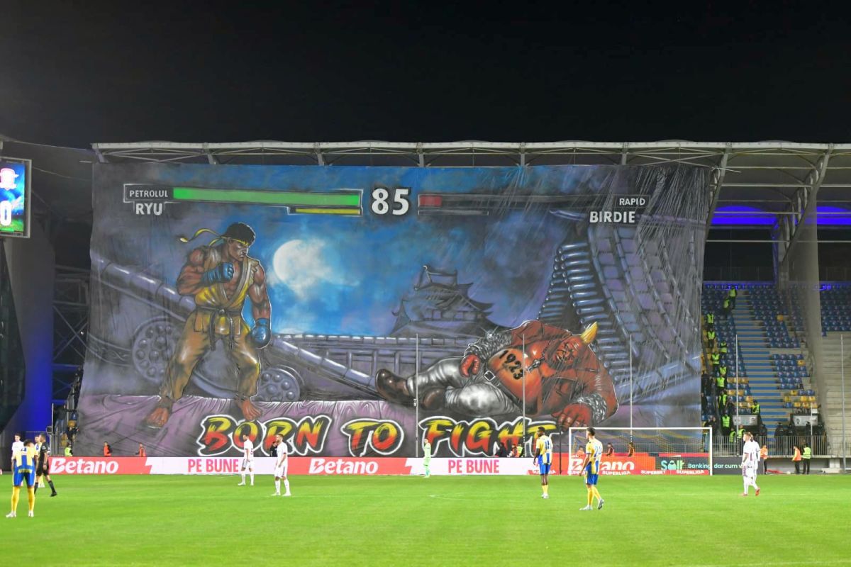 SHOW în startul partidei dintre Petrolul și Rapid » „Lupii”, coregrafie cu tentă rasistă + inspirație din „Războiul Stelelor”