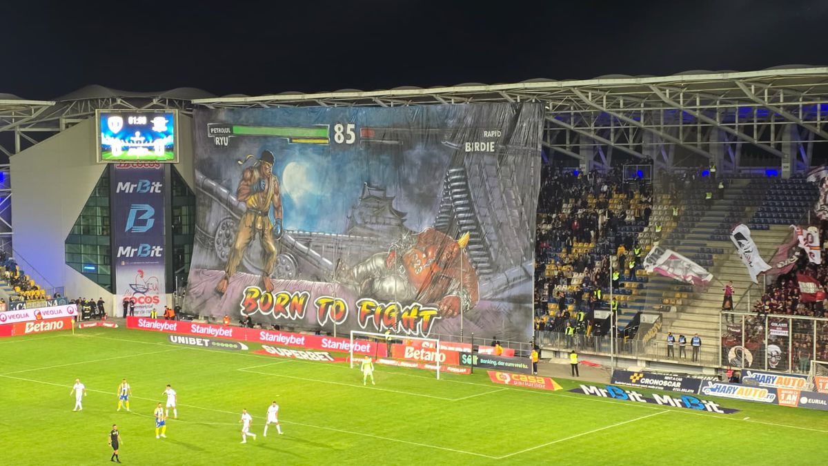 SHOW în startul partidei dintre Petrolul și Rapid » „Lupii”, coregrafie cu tentă rasistă + inspirație din „Războiul Stelelor”