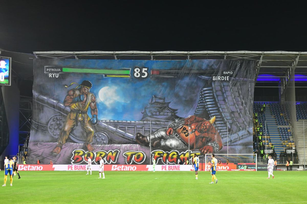 SHOW în startul partidei dintre Petrolul și Rapid » „Lupii”, coregrafie cu tentă rasistă + inspirație din „Războiul Stelelor”