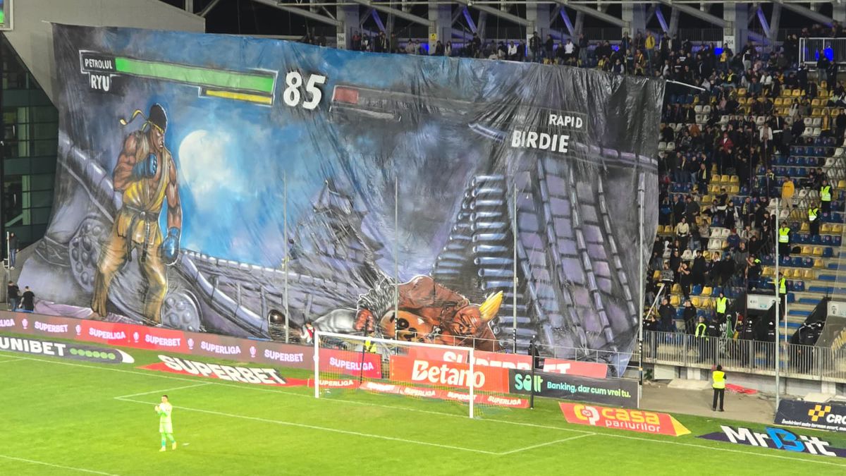 SHOW în startul partidei dintre Petrolul și Rapid » „Lupii”, coregrafie cu tentă rasistă + inspirație din „Războiul Stelelor”