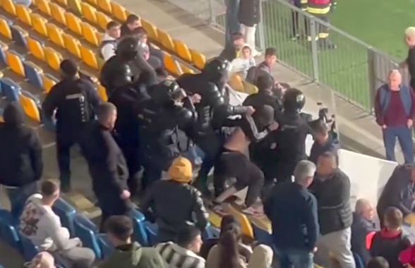 Scandal în tribune la Petrolul - Rapid! A fost nevoie de intervenția jandarmilor