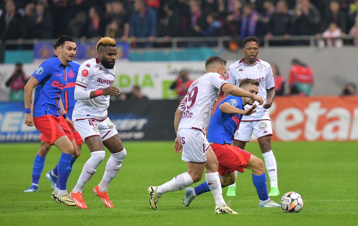 Aaron Boupendza, mulțumit de remiza cu FCSB: „Îi respectăm, sunt campioni. Nu e rău că am luat un punct”