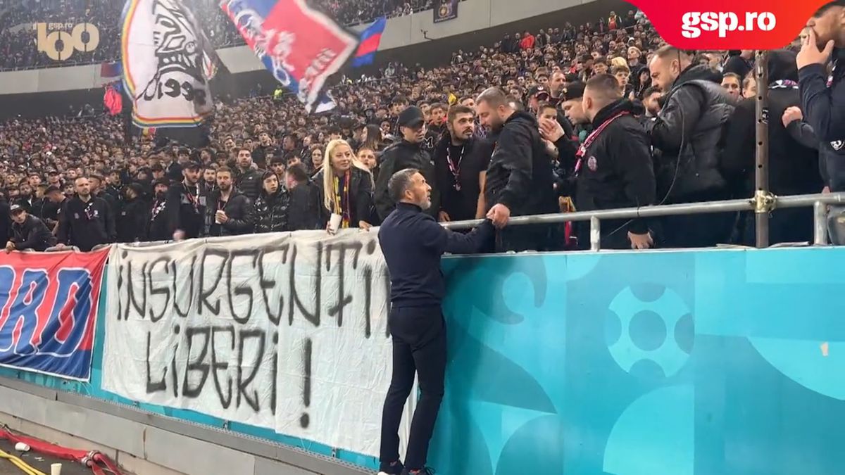 Derby-ul dintre FCSB și Rapid, întrerupt de Istvan Kovacs » MM Stoica a intervenit imediat și a mers spre galerie