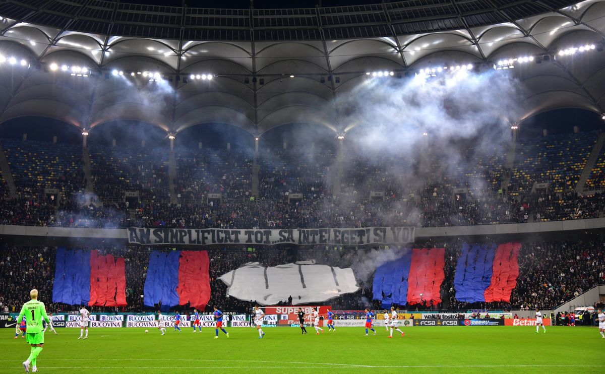 Scenografia FCSB-ului la derby-ul cu Rapid, foto: GSP