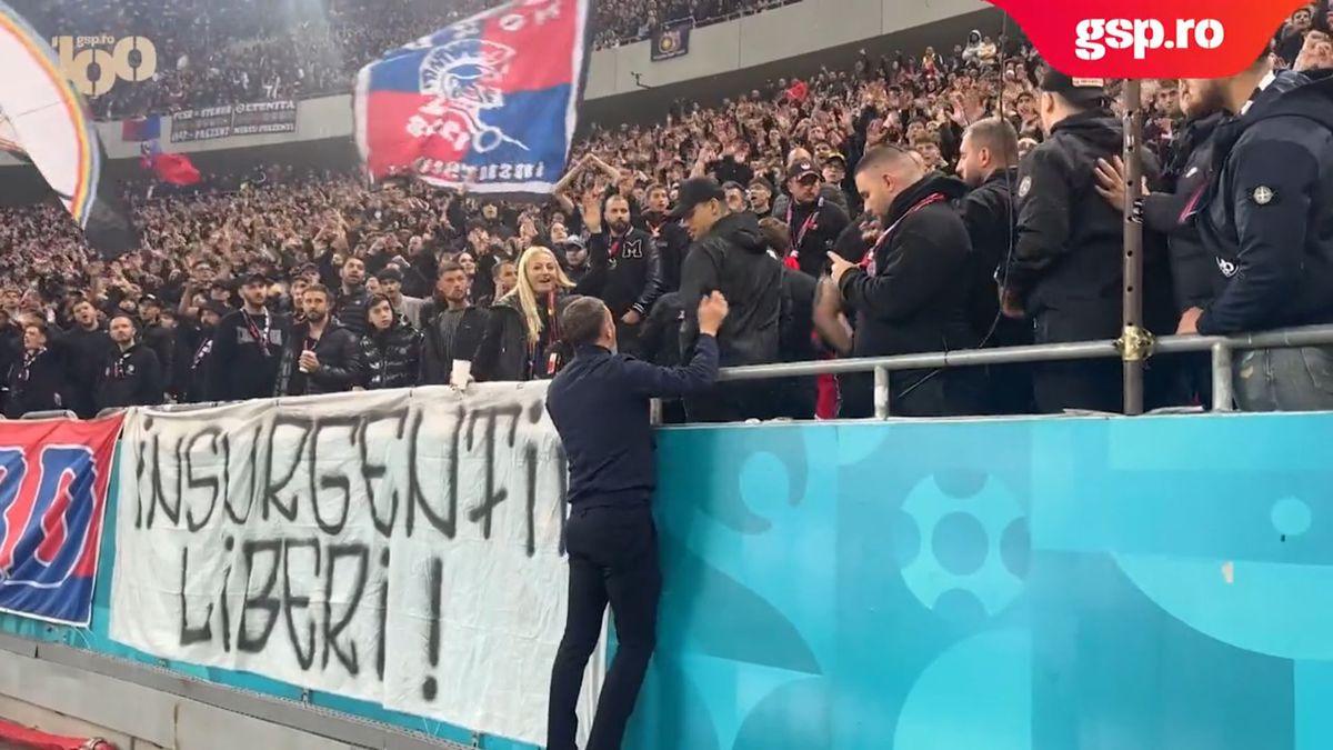 Derby-ul dintre FCSB și Rapid, întrerupt de Istvan Kovacs » MM Stoica a intervenit imediat și a mers spre galerie