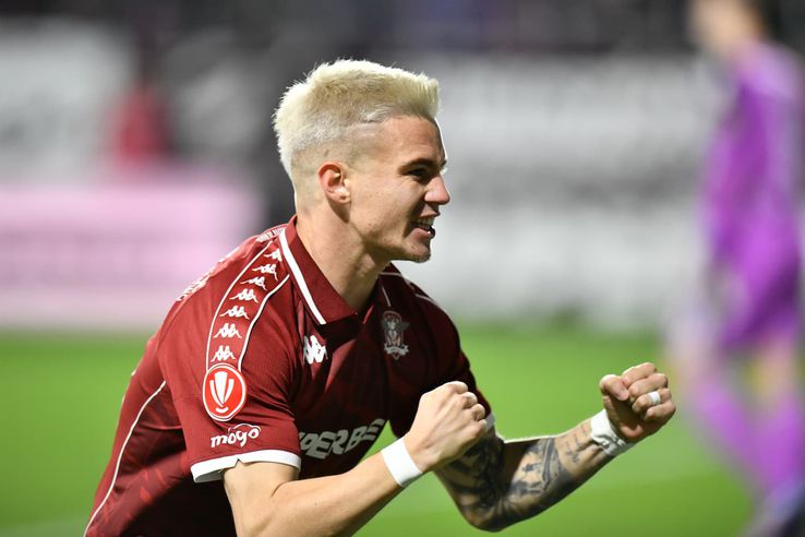 Claudiu Petrila, gol în Rapid - Unirea Slobozia. FOTO: Cristi Preda (GSP.ro)