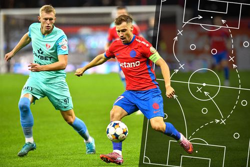 Analiza tactică a meciului FCSB - UTA. Fotomontaj: Diana Vasilescu, GSP