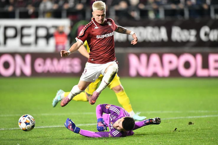 Rareș Pop, gol în Rapid - Unirea Slobozia. FOTO: GSP.ro