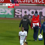 Narcis Ilaș s-a accidentat în FC Botoșani - Hermannstadt. FOTO: captură Prima Sport