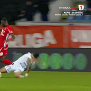 Narcis Ilaș s-a accidentat în FC Botoșani - Hermannstadt. FOTO: captură Prima Sport