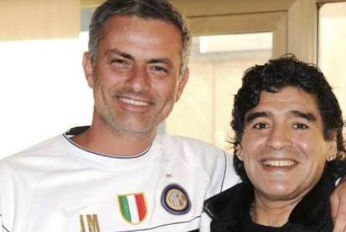 Jose Mourinho alături de Maradona. Imagine postată de portughez pe instagram