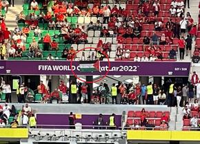 Ce s-a întâmplat pe stadion, după ce un steag al Palestinei a fost afișat peste banner-ul FIFA la Belgia - Maroc » Reporterii GSP au asistat la toată scena