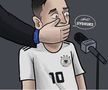 Animație din momentul apariției conflictului între Mesut Ozil și Federației