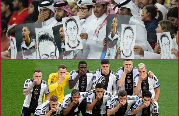 Imaginile din Spania - Germania fac înconjurul lumii! » Ce au afișat qatarezii, ca replică la protestul nemților cu mâinile la gură
