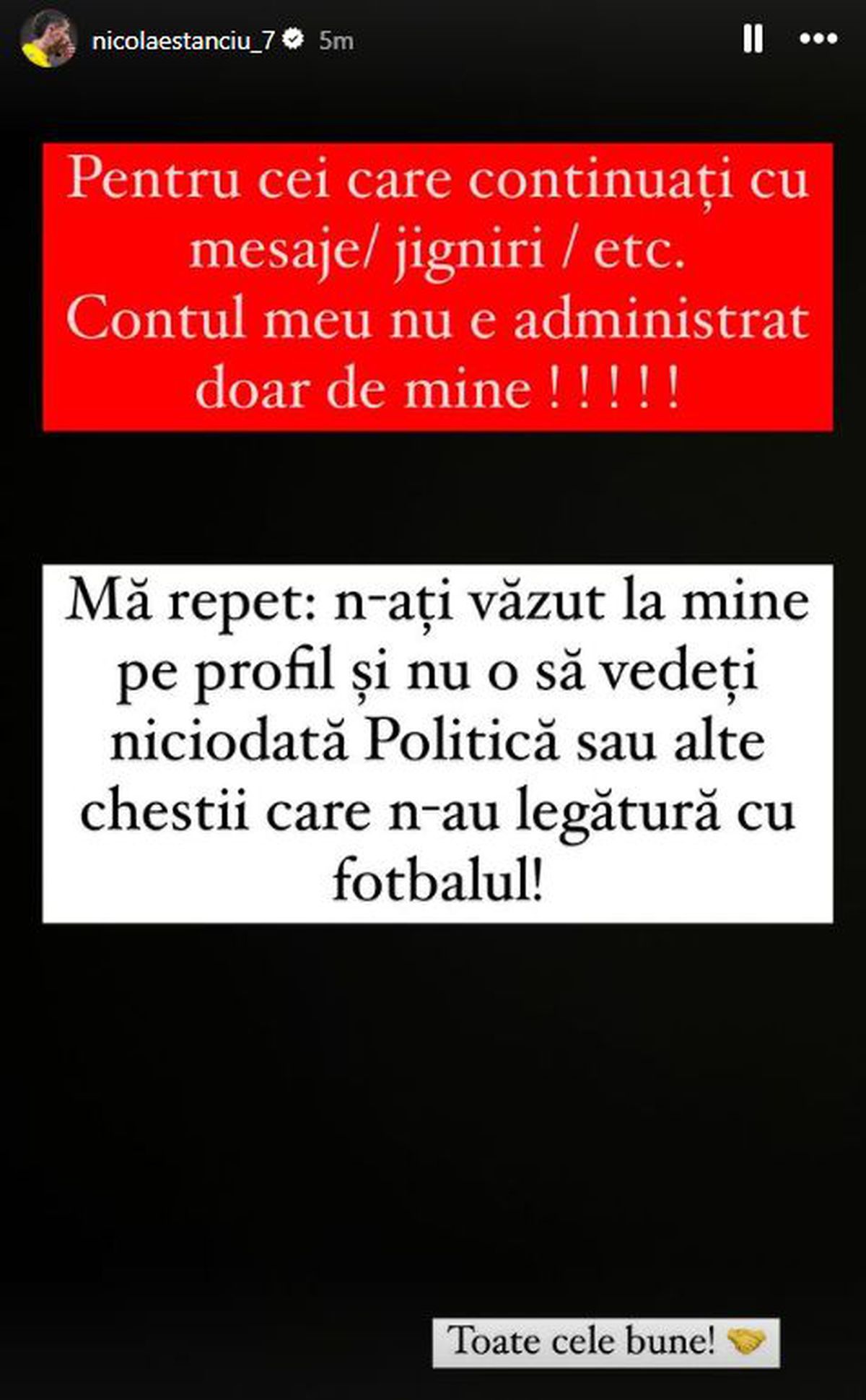 Căpitanul naționalei a dat de înțeles cu cine votează, apoi a șters totul și a întors-o: „Nu eu am postat”