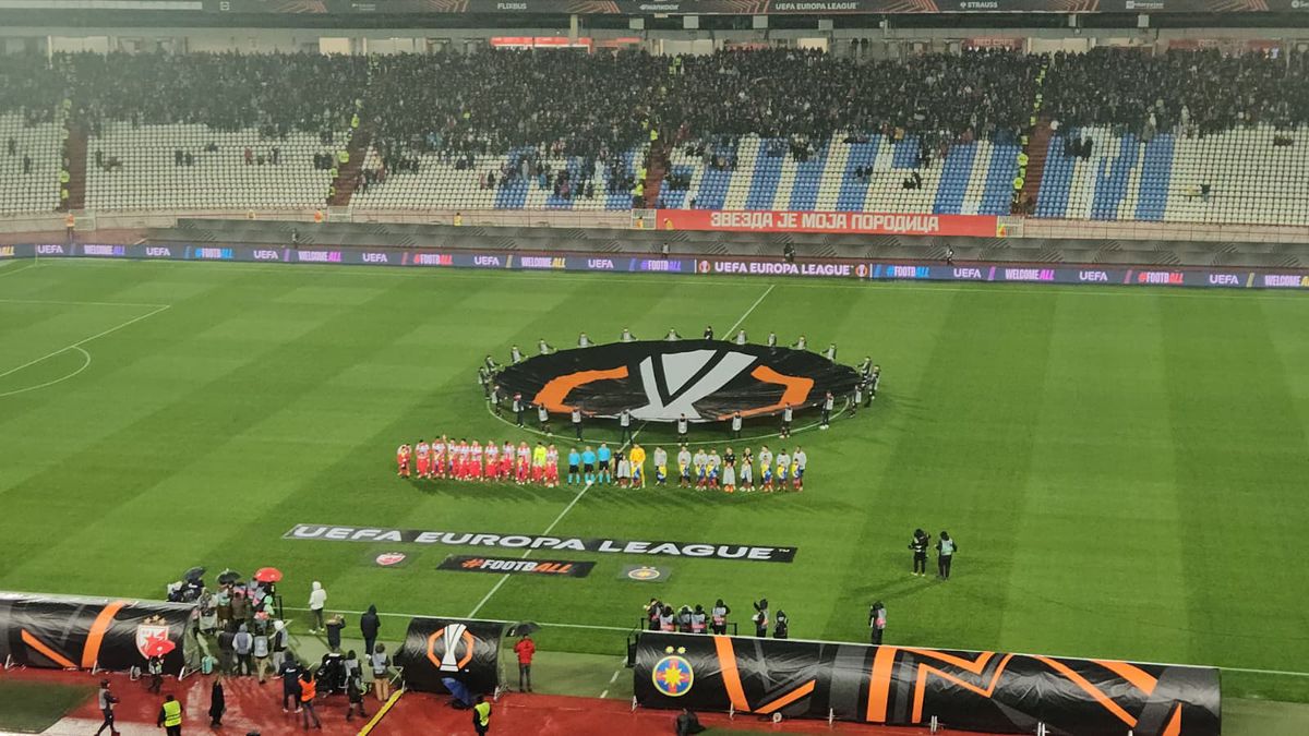 Scenografia sârbilor la Steaua Roșie - FCSB