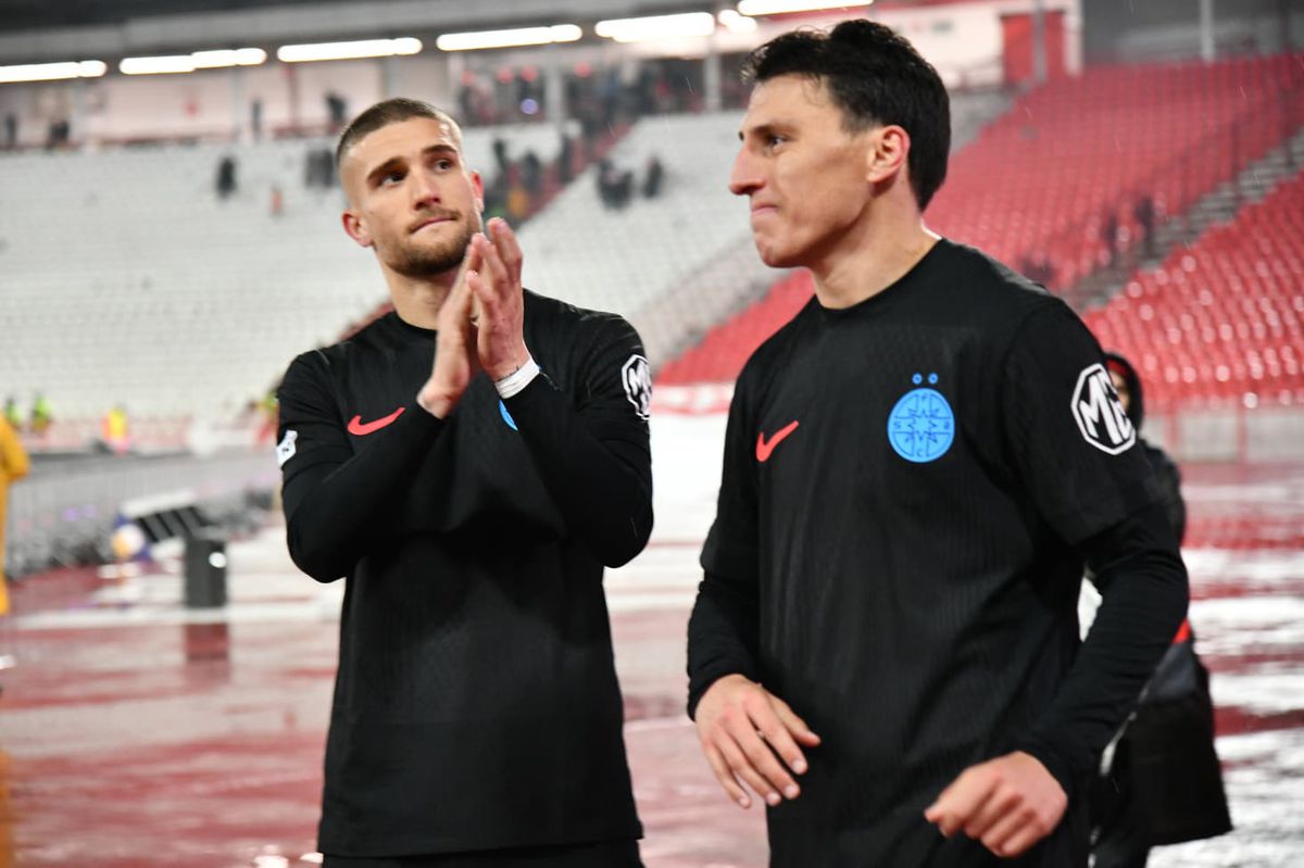 Imagini de la finalul meciului Steaua Roșie - FCSB