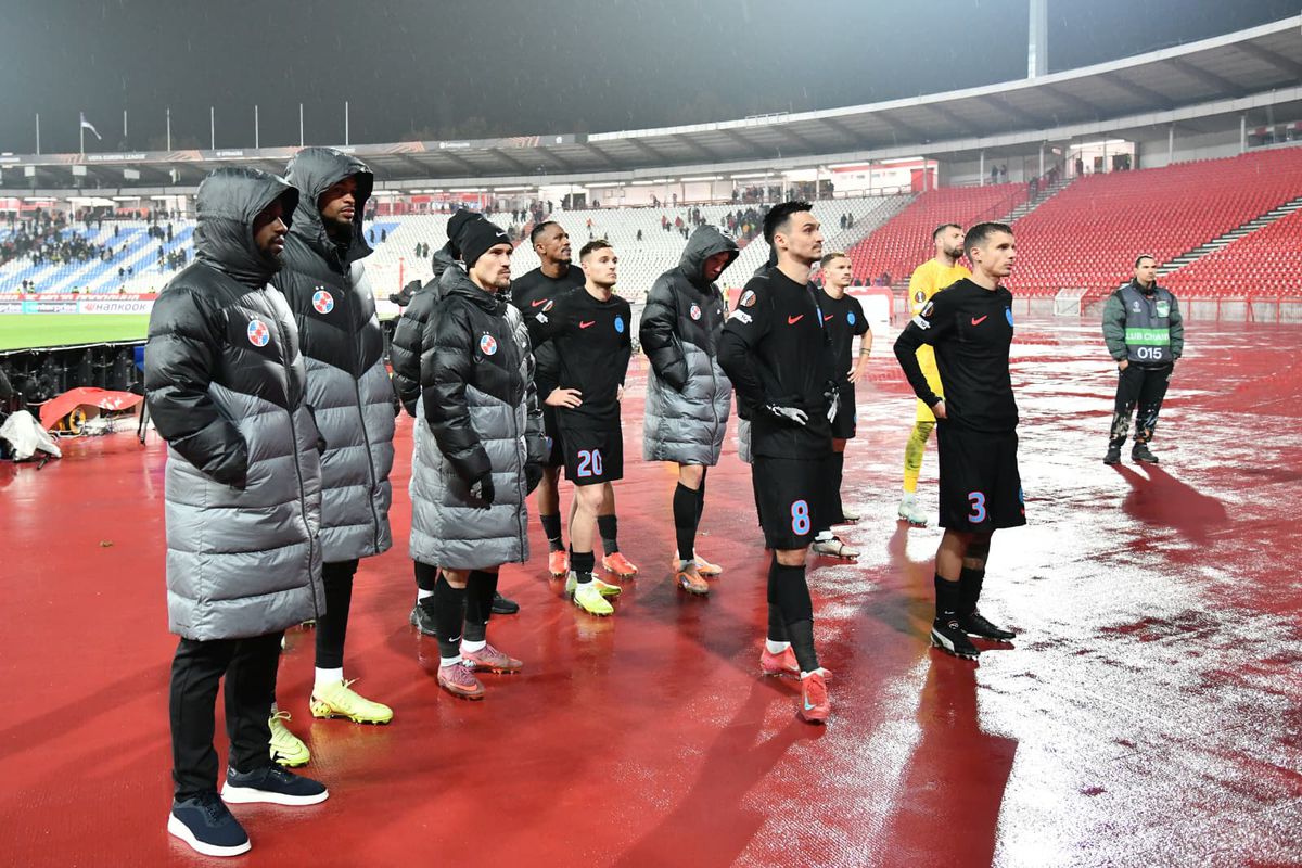 Imagini de la finalul meciului Steaua Roșie - FCSB