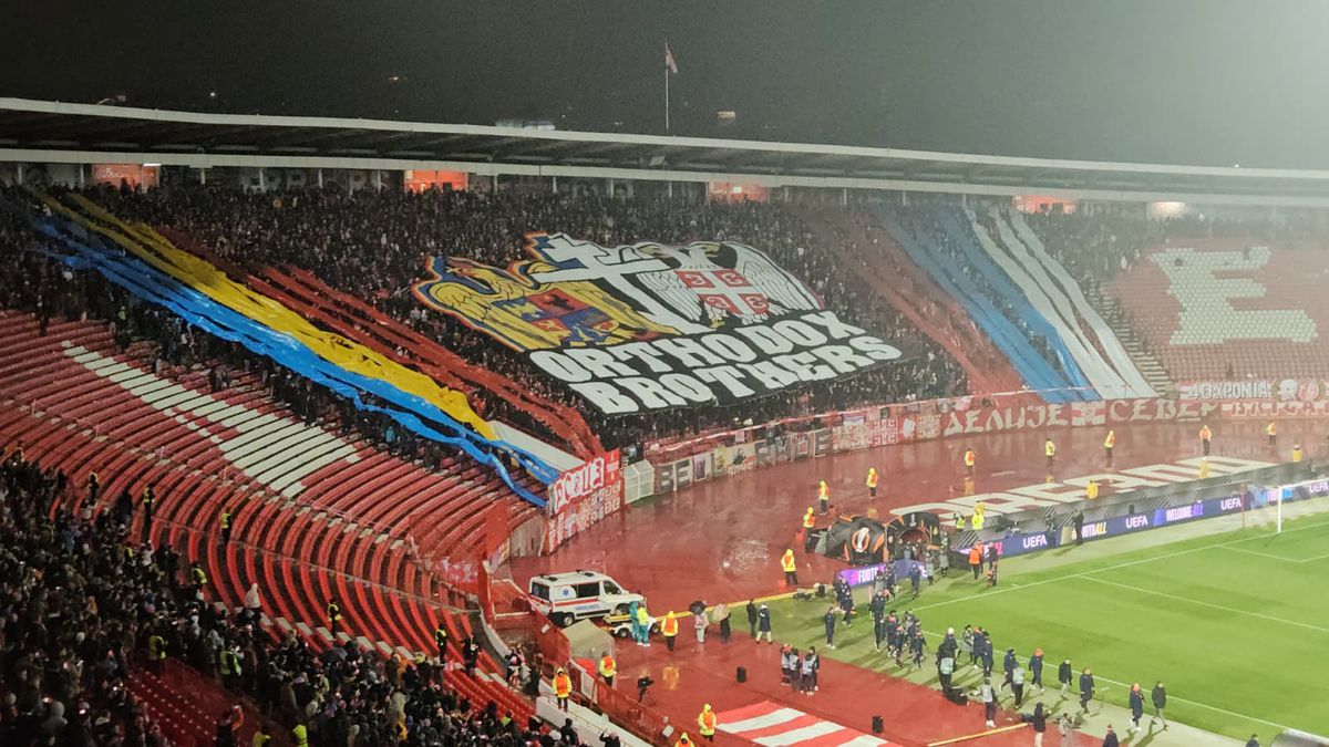 Scenografia sârbilor la Steaua Roșie - FCSB