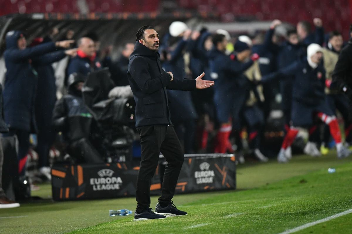 Imagini de la finalul meciului Steaua Roșie - FCSB