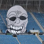 Scenografia pregătită de Universitatea Craiova la meciul cu Mainz