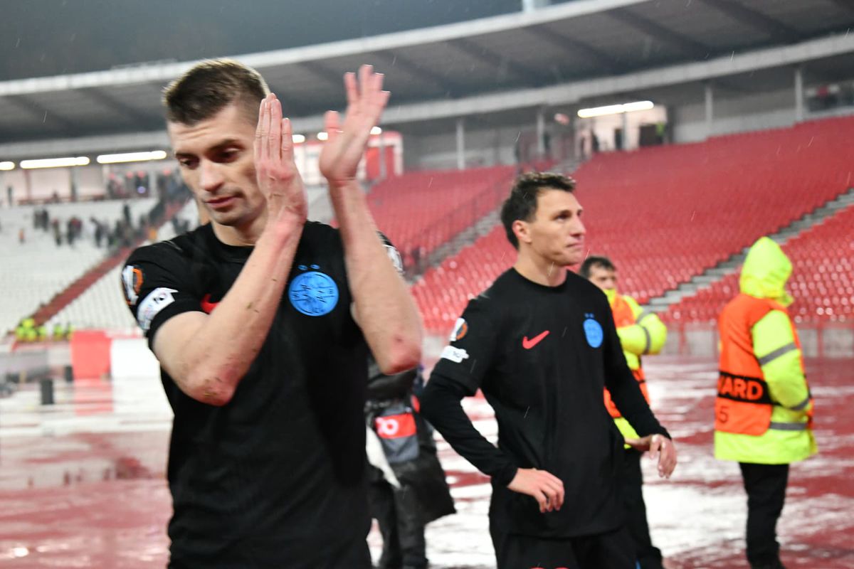 Imagini de la finalul meciului Steaua Roșie - FCSB