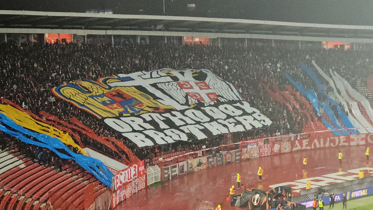 Scenografia sârbilor la Steaua Roșie - FCSB