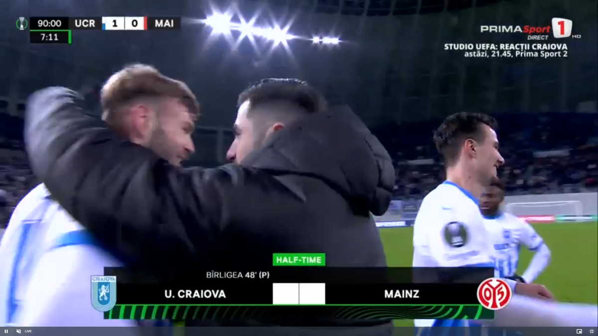 „Șoc” pentru fanii FCSB :) » Ce a apărut pe grafica TV în dreptul marcatorului de la Craiova - Mainz