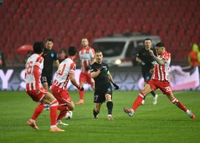 Steaua Roșie - FCSB, în Europa League » Cartonaș roșu în minutul 27