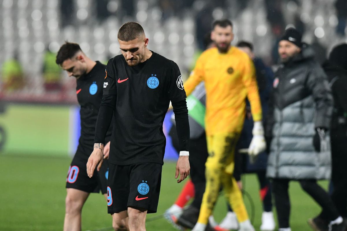 Imagini de la finalul meciului Steaua Roșie - FCSB