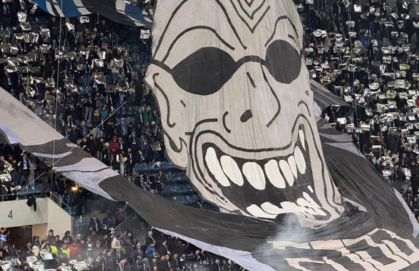 Scenografia 3D a ultrașilor craioveni la meciul cu Mainz