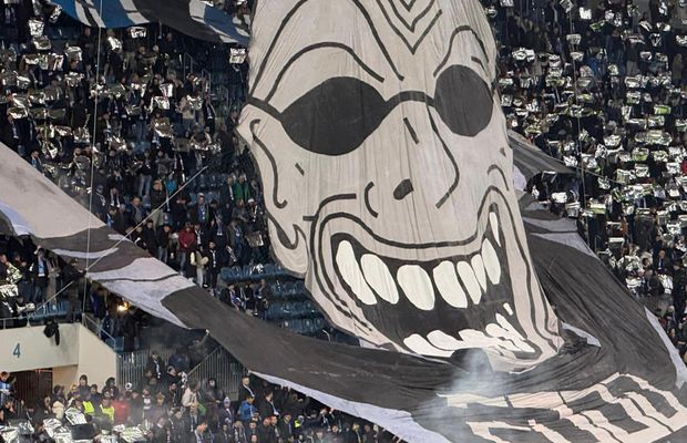 Scenografia 3D a ultrașilor craioveni la meciul cu Mainz