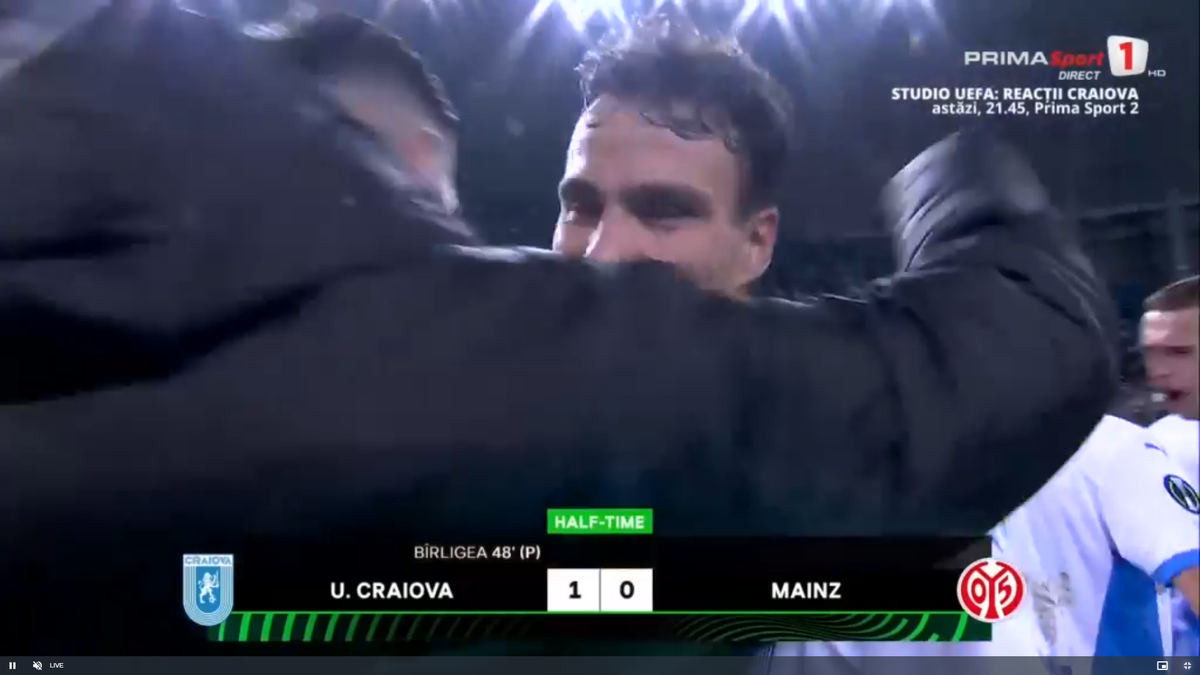 „Șoc” pentru fanii FCSB :) » Ce a apărut pe grafica TV în dreptul marcatorului de la Craiova - Mainz