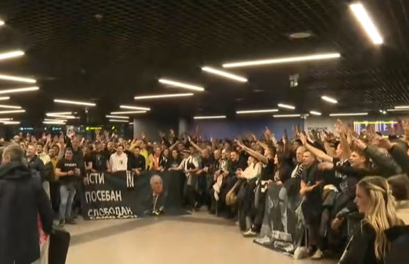 Ultrașii rivalei au invadat aeroportul din Belgrad înainte de Steaua Roșie - FCSB: Belodedici prins între fani