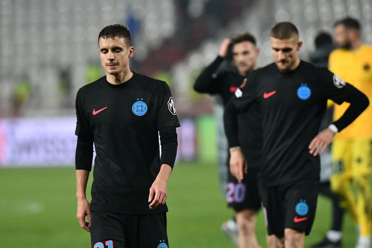 Imagini de la finalul meciului Steaua Roșie - FCSB