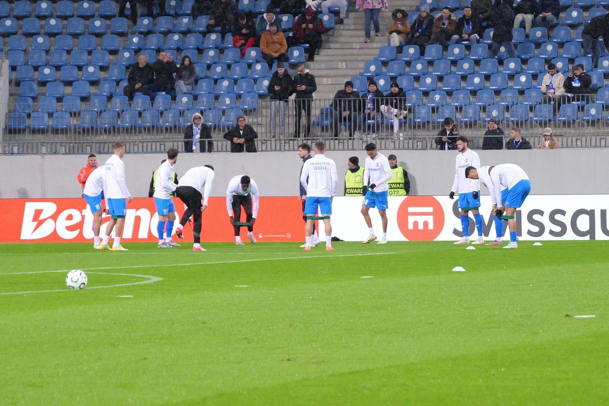 Universitatea Craiova - Mainz, imagini de la încălzire