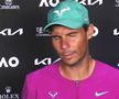 Rafael Nadal (35 de ani, 5 ATP) l-a învins pe Matteo Berrettini (25 de ani, 7 ATP), scor 6-3, 6-2, 3-6, 6-3, și s-a calificat în finala Australian Open 2022. Sportivul iberic a oferit un interviu emoționant la câteva minute după meci.