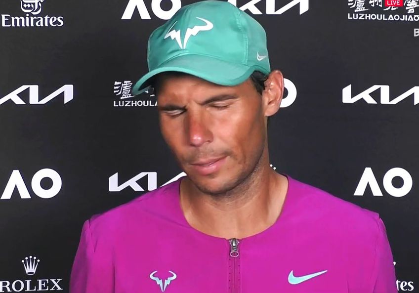 Rafael Nadal (35 de ani, 5 ATP) l-a învins pe Matteo Berrettini (25 de ani, 7 ATP), scor 6-3, 6-2, 3-6, 6-3, și s-a calificat în finala Australian Open 2022. Sportivul iberic a oferit un interviu emoționant la câteva minute după meci.
