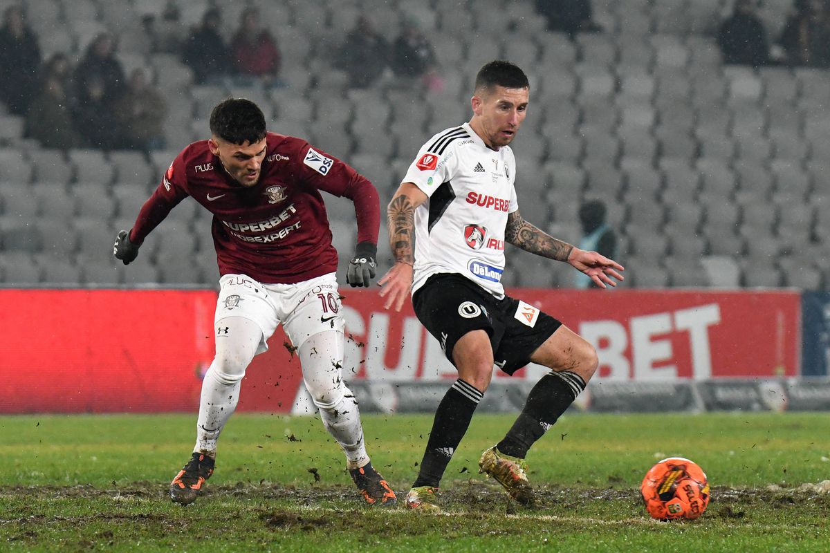U Cluj - Rapid 0-0 s-a jucat în noroi