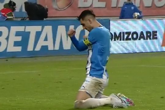 Andrei Ivan (26 de ani) a deschis scorul cu un șut superb în CS Universitatea Craiova - Hermannstadat, din etapa cu numărul 23 a Superligii României.