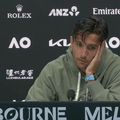 Lorenzo Musetti a ajuns la conferința de presă abătut. Foto: Captură YouTube @Australian Open