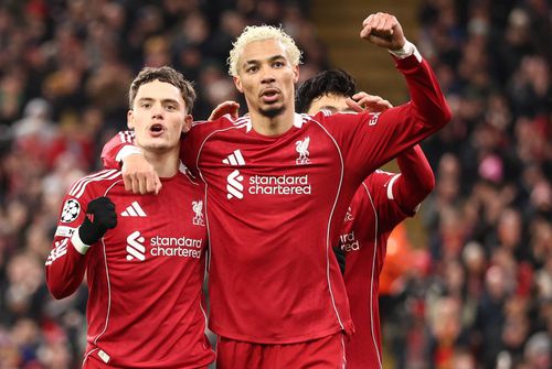 Florian Wirtz și Hugo Ekitike, în Liverpool - Qarabag / Foto: Imago Images