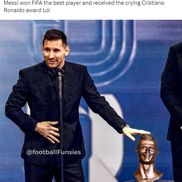 „Messi a primit premiul The Best și a primit trofeul cu Ronaldo plângând”