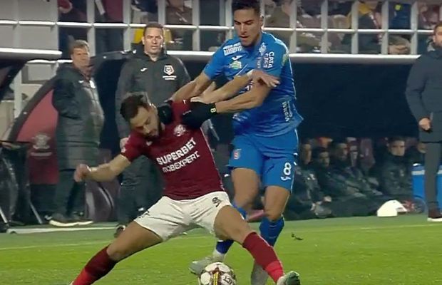 Imaginile din Rapid - Chindia care-l contrazic pe Viorel Moldovan » De ce s-a accidentat de fapt jucătorul lui Mutu