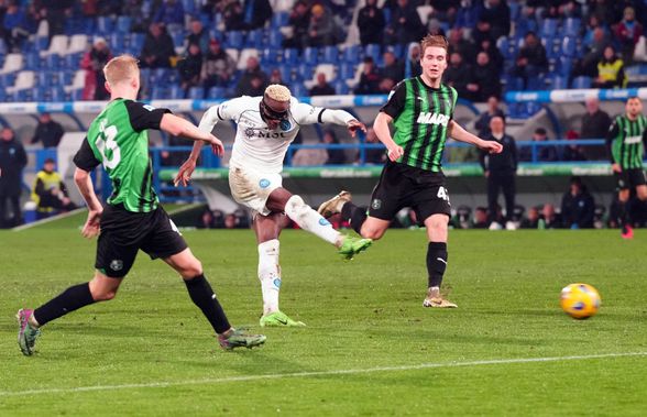 Sassuolo a deschis scorul printr-un eurogol cu Napoli, însă a pierdut cu un rezultat horror