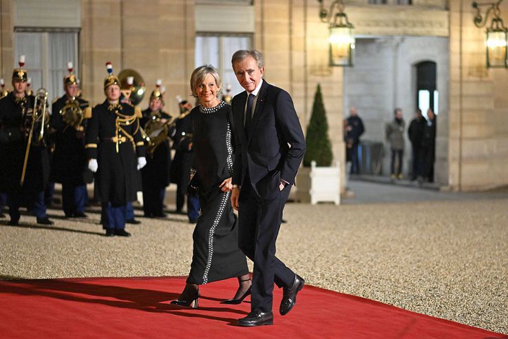 Bernard Arnault și soția lui, Helene, la Palatul Elysee // foto: Imago Images