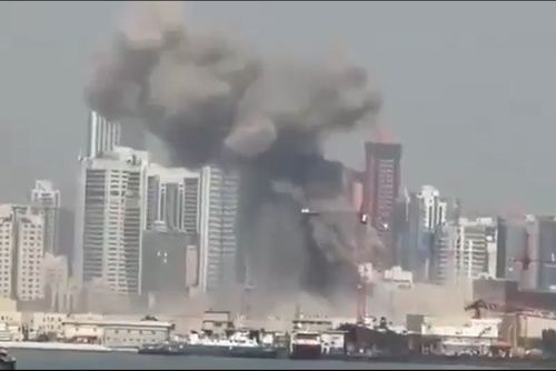 Bombardamentul din Abu Dhabi / Sursă foto: Captură X